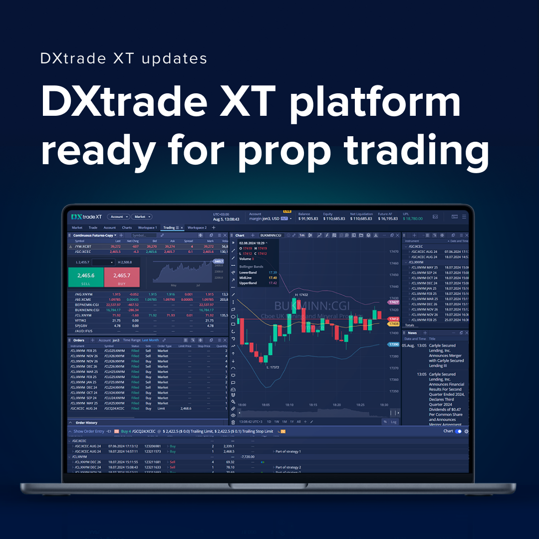 DXtrade XT Platform Ready For Prop Trading DXtrade Platform