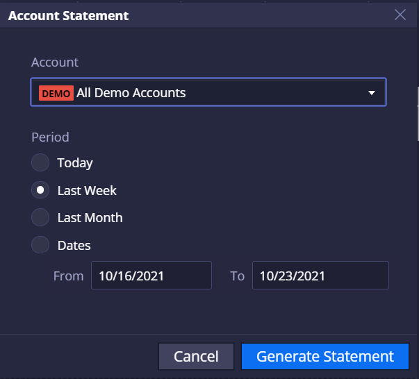 Generate all-in-one account statement