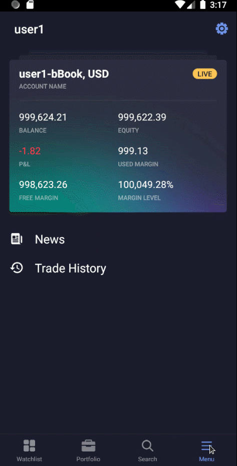 Trade History in Android