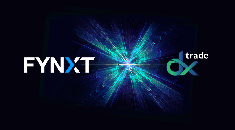 Logos of DXtrade platform and FYNXT a fintech firm