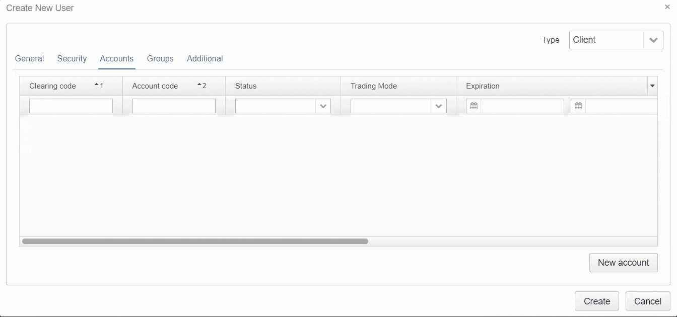 Cash account creation in DXmc