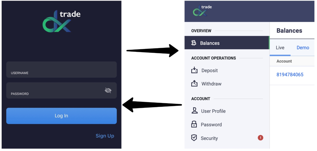 Client Portal to mobile app and vice versa