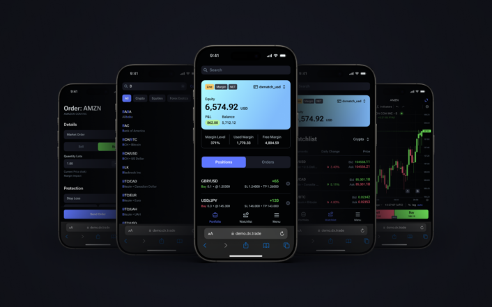 Screenshot of new mobile interface from DXtrade